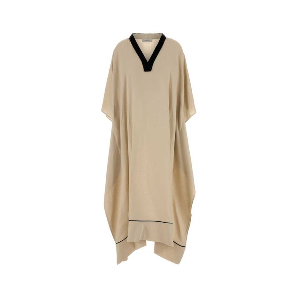 Agnona Women Beige Linen Kaftan